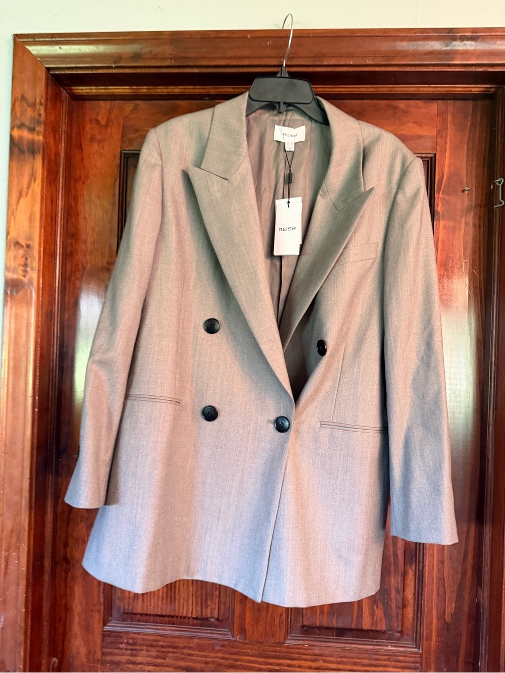 Reiss Double-Breasted Light Gray Blazer - Picture 4 of 10